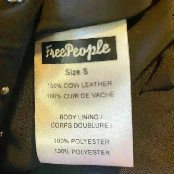 Free People Wynonna Studded Suede Embellished Black Mini Dress Leather S - Picture 11 of 13